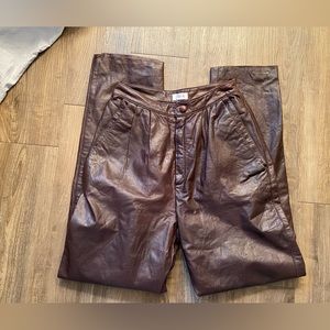 Womens genuine leather tahari pants